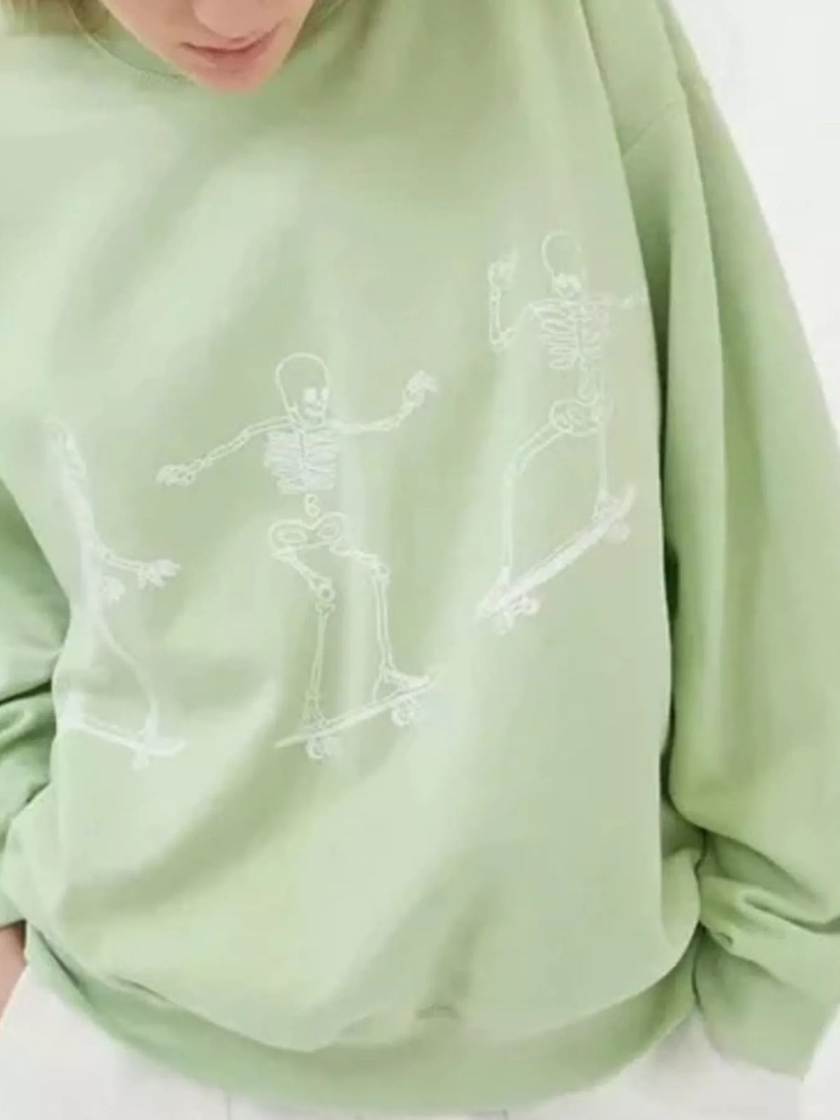 Skeleton Graphic Round Neck Sweatshirt
