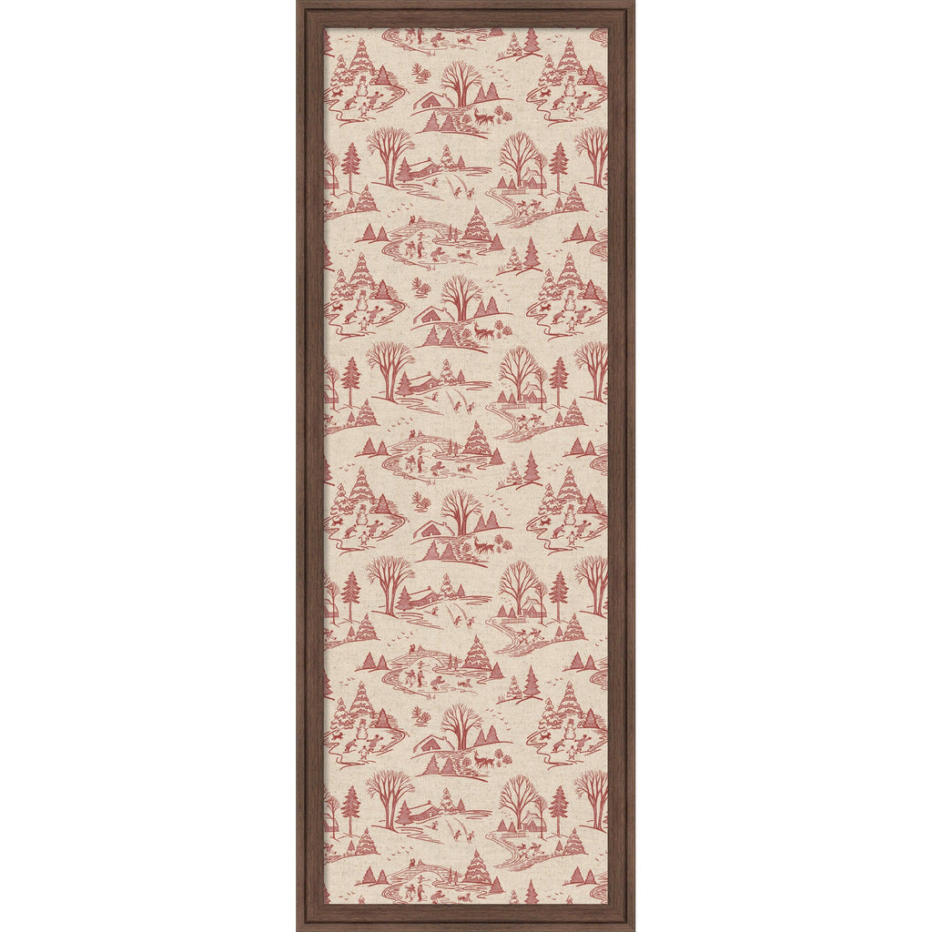 Framed Fabric Magnetic Board Wonderland Red Toile Wall Organization
