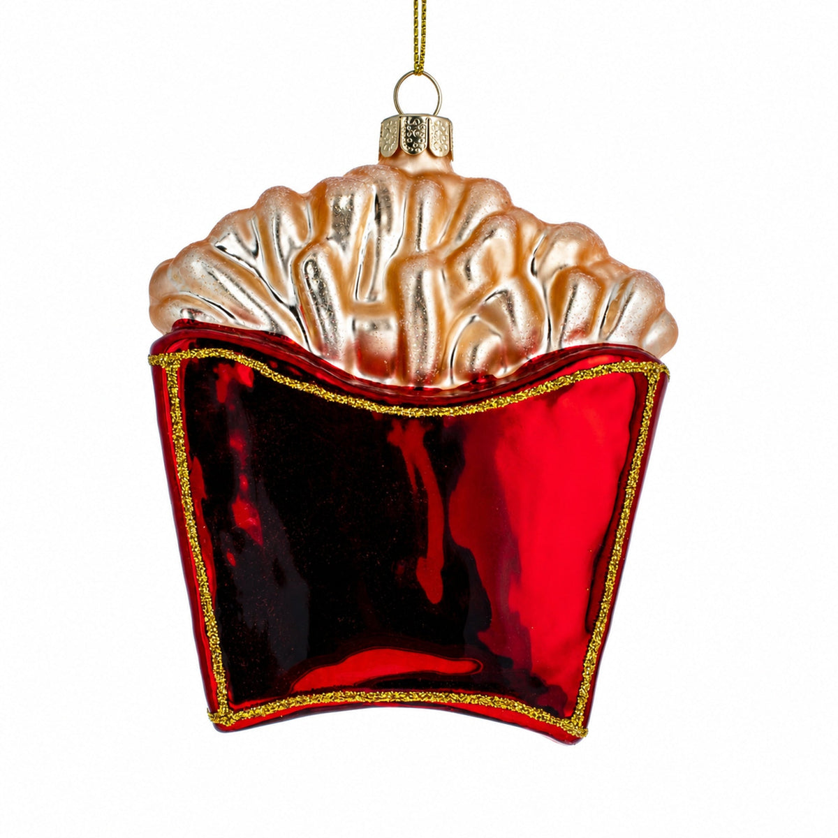 French Fries Glass Christmas Ornament