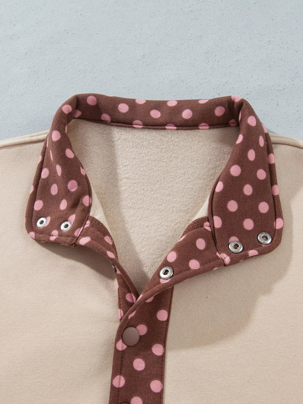 Polka Dot Contrast Baggy Pullover and Elastic Waist Shorts 2pcs Set