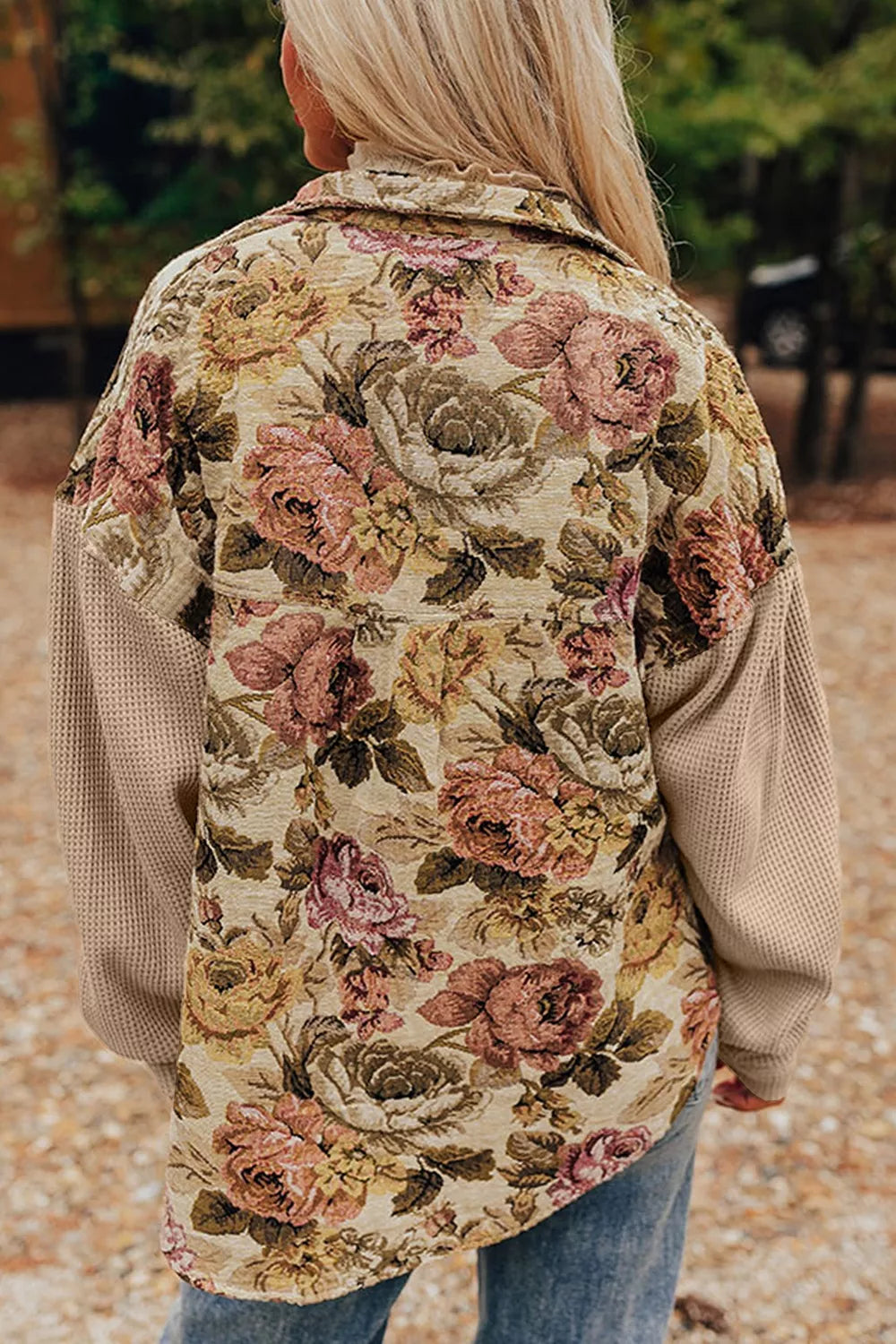 Floral Button Up Long Sleeve Shacket