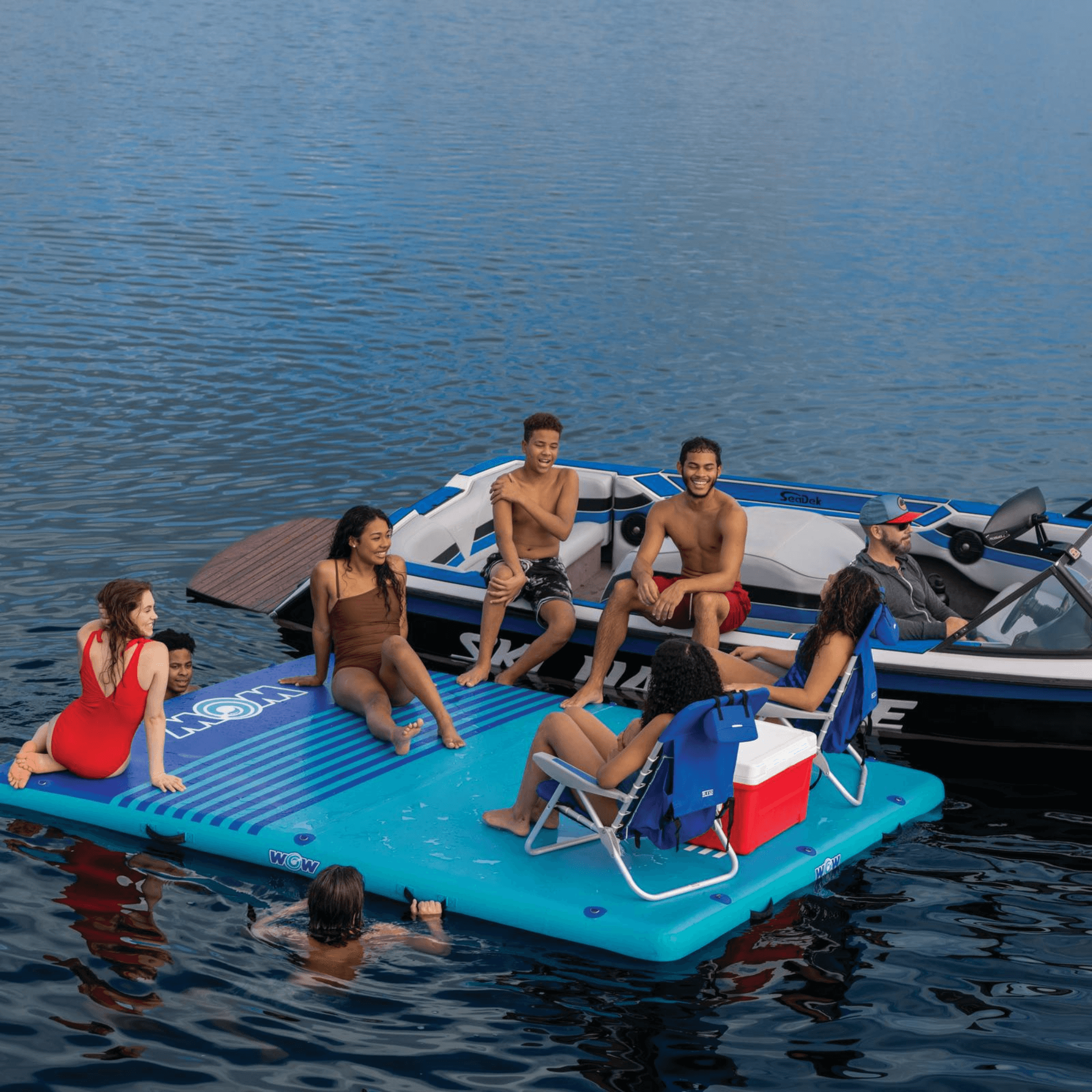 WOW Watersports 8'x5'x6" Drop Stitch Vacation Station Dock w 4 Handles