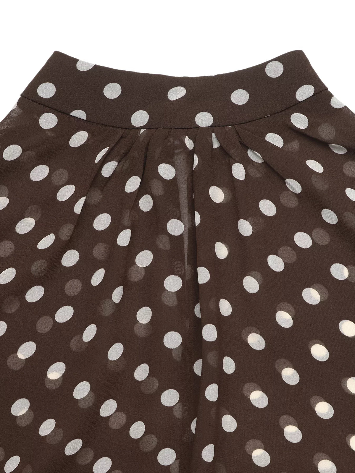 Polka Dot Mock Neck Long Sleeve Blouse