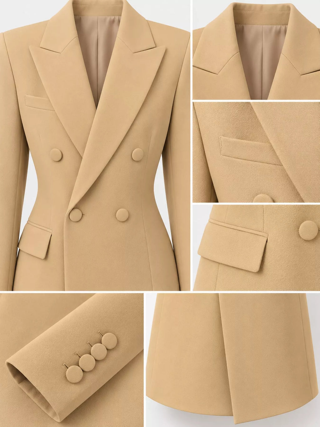 Full Size Double-Breasted Slim-Fit Blazer Plus Size