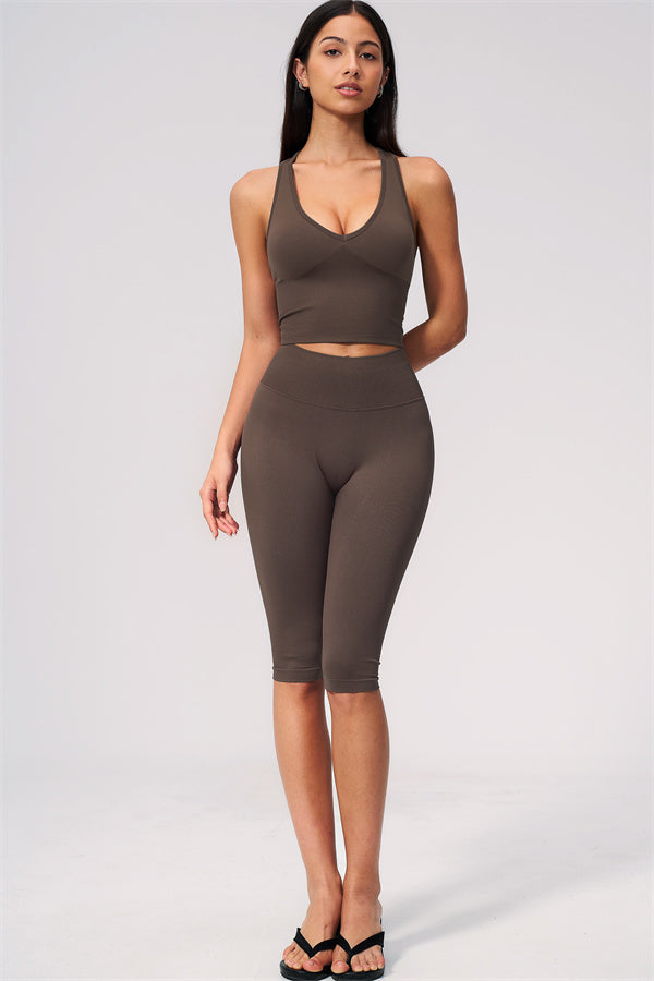 The Allure Crop Top Capri Leggings 2-Piece Set