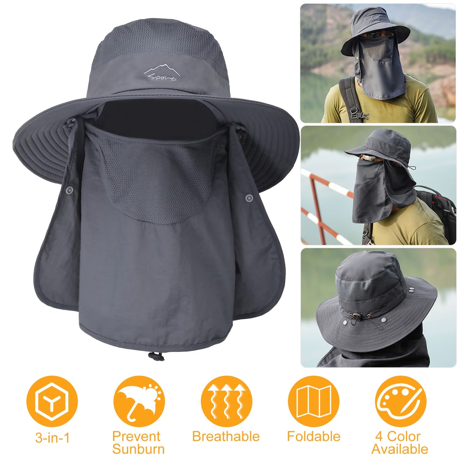 Fishing Bucket Hat Wide Brim Breathable Unisex Hat