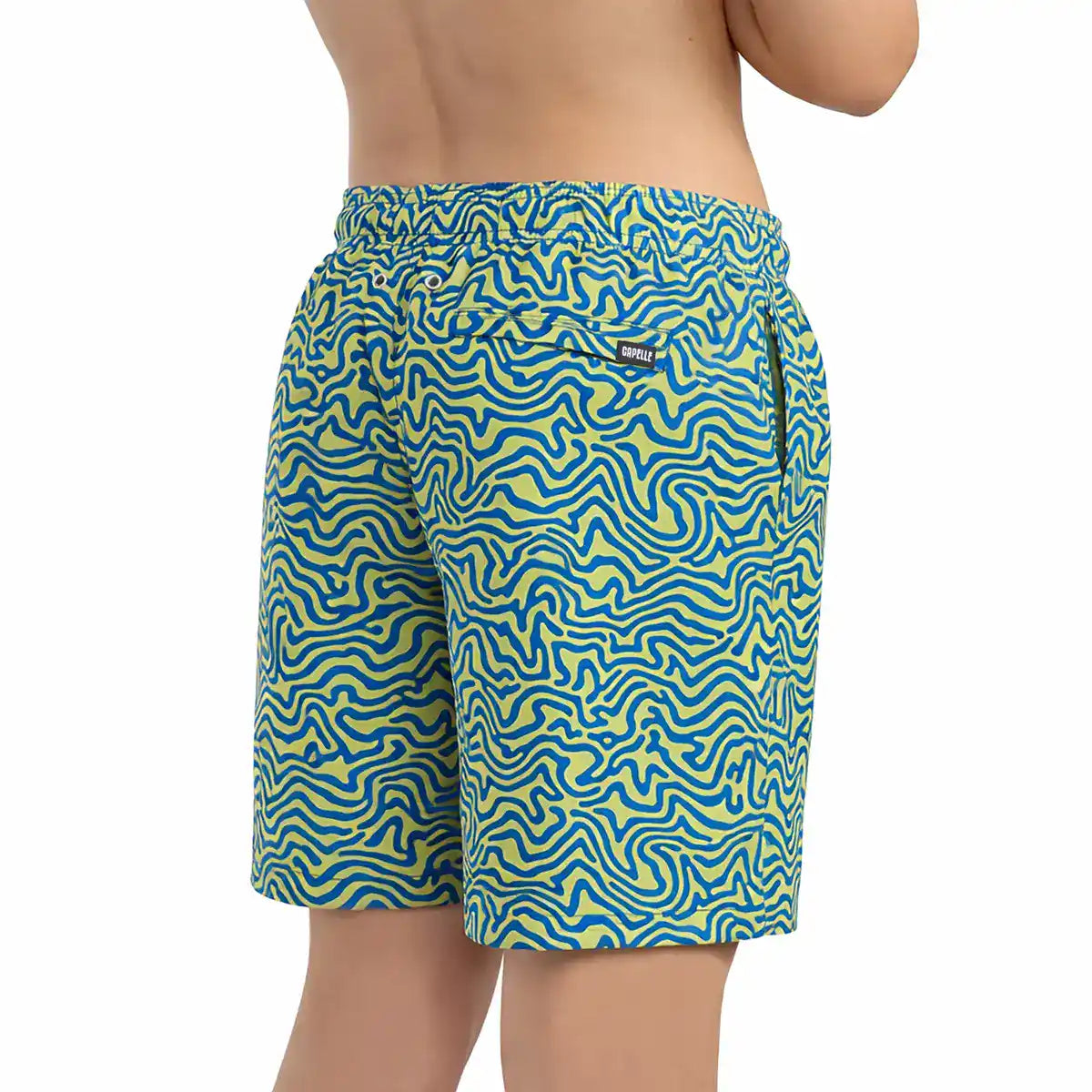 Deco Maze, Key Lime Boys Hybrid Short, Swim and Play Trunk