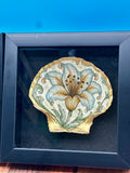 Decoupaged Scallop Shell Black Shadow Box Wall Art