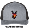 Deer Head with Sunset Hunting Scene UV Printed Hat Patch