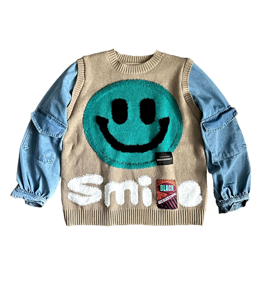 Denim Sweater Top