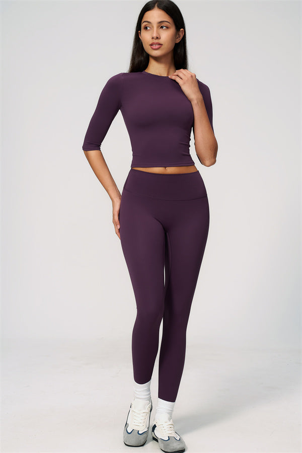 The Natalia Half-Sleeve Top Leggings 2-Piece Set