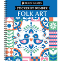 Brain Games - Sticker by Number: Folk Art (28 Images to Sticker) - Spiral