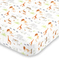 Watercolor Jungle Animals Crib Sheet - Mini Fitted Crib Sheet - Designed in The USA â€“ 24â€ x 38â€ x 5â€
