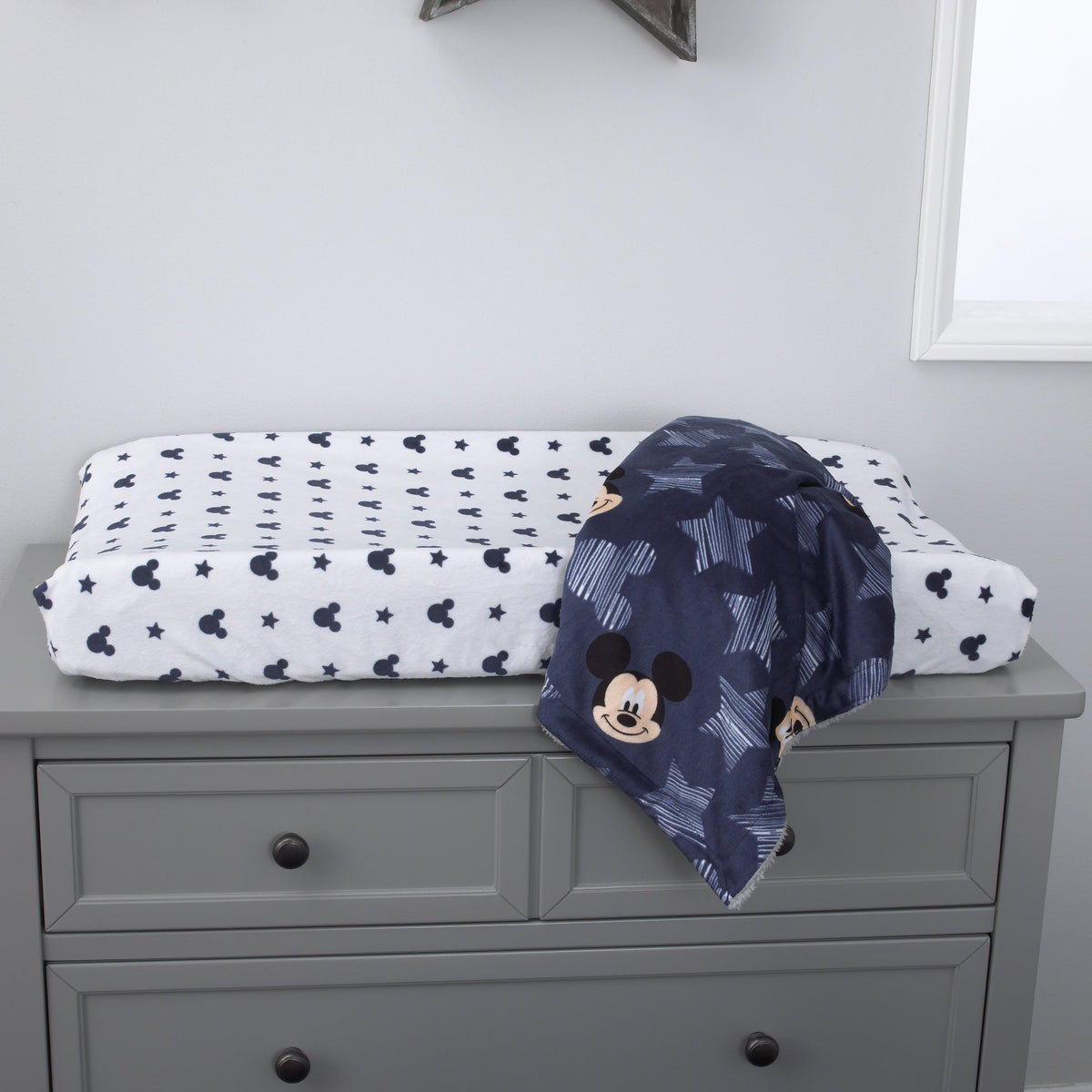 Disney Mickey Mouse Hello World Star/Icon Super Soft Changing Pad Cover