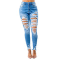 High Waist Distressed Skinny Jeans