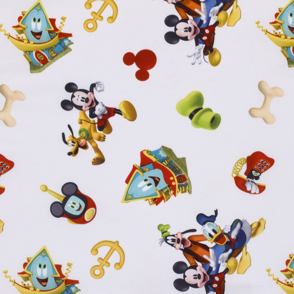 Mickey Mouse Funhouse Crew Blue, Red, Yellow, and White, Funny, Donald Duck, Goofy and Pluto Preschool Nap Pad Sheet