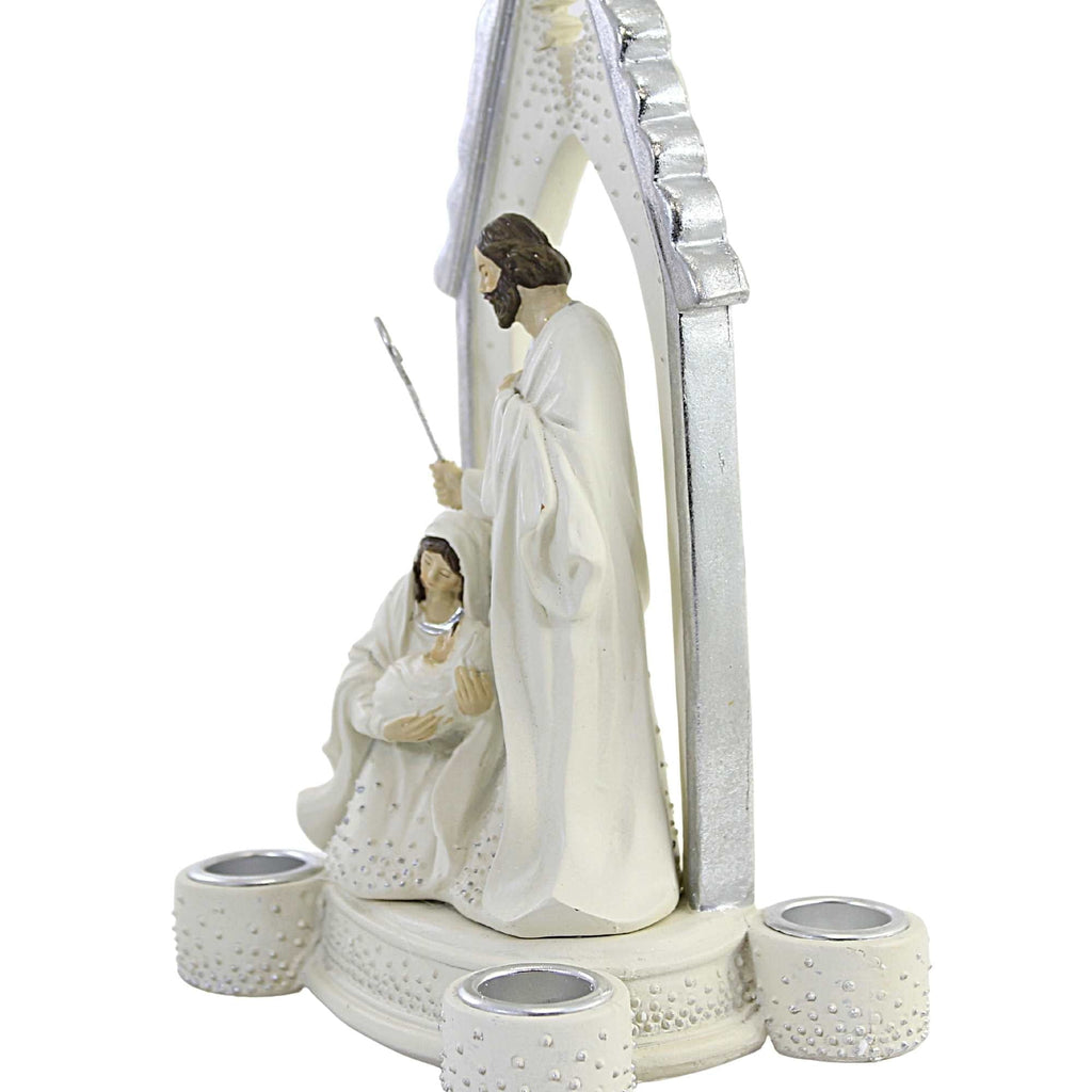 Holy Family Advent Silver Dot Candle Holder
