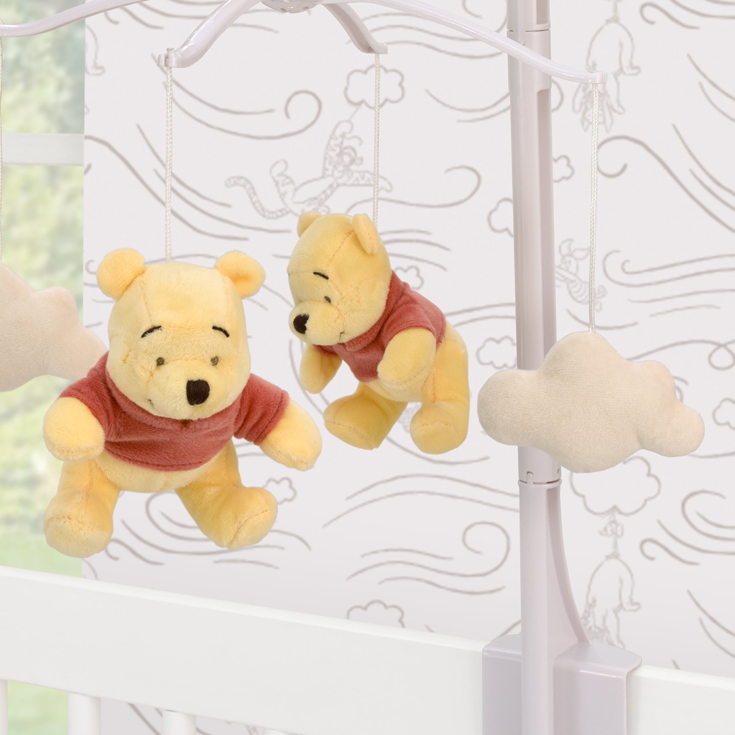 Disney Winnie the Pooh - Blustery Day Plush Clouds Musical Mobile