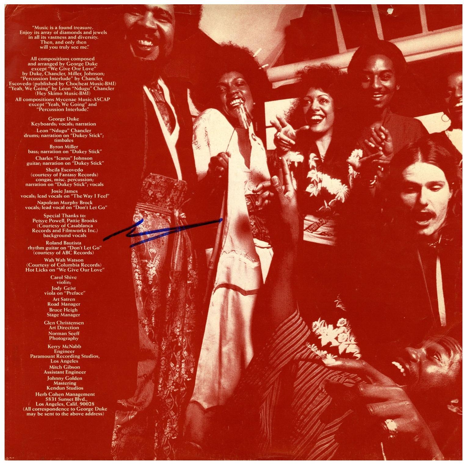 George Duke Signed Autographed Album Sleeve
