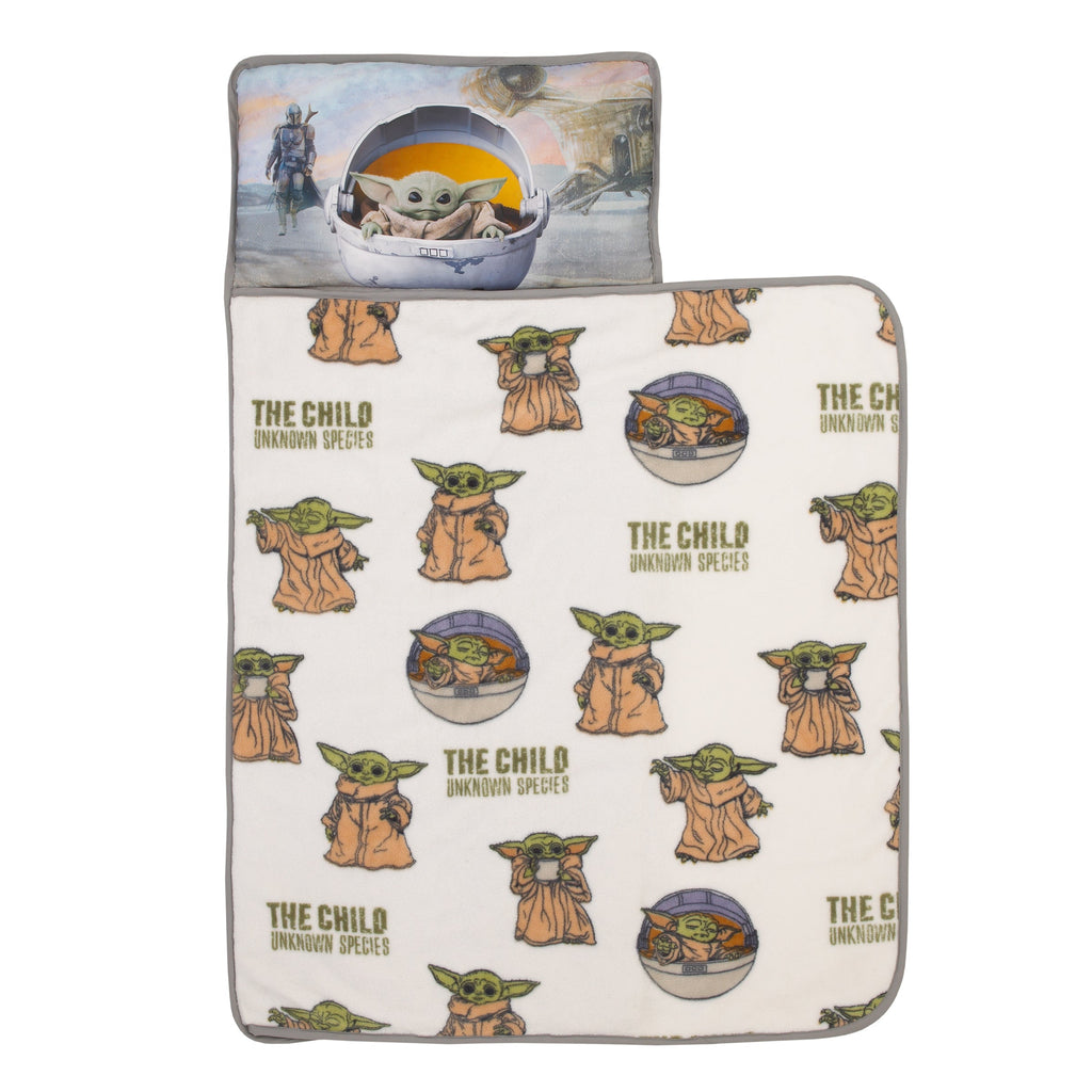 The Mandalorian "The Child" Green, Tan, White Toddler Nap Mat