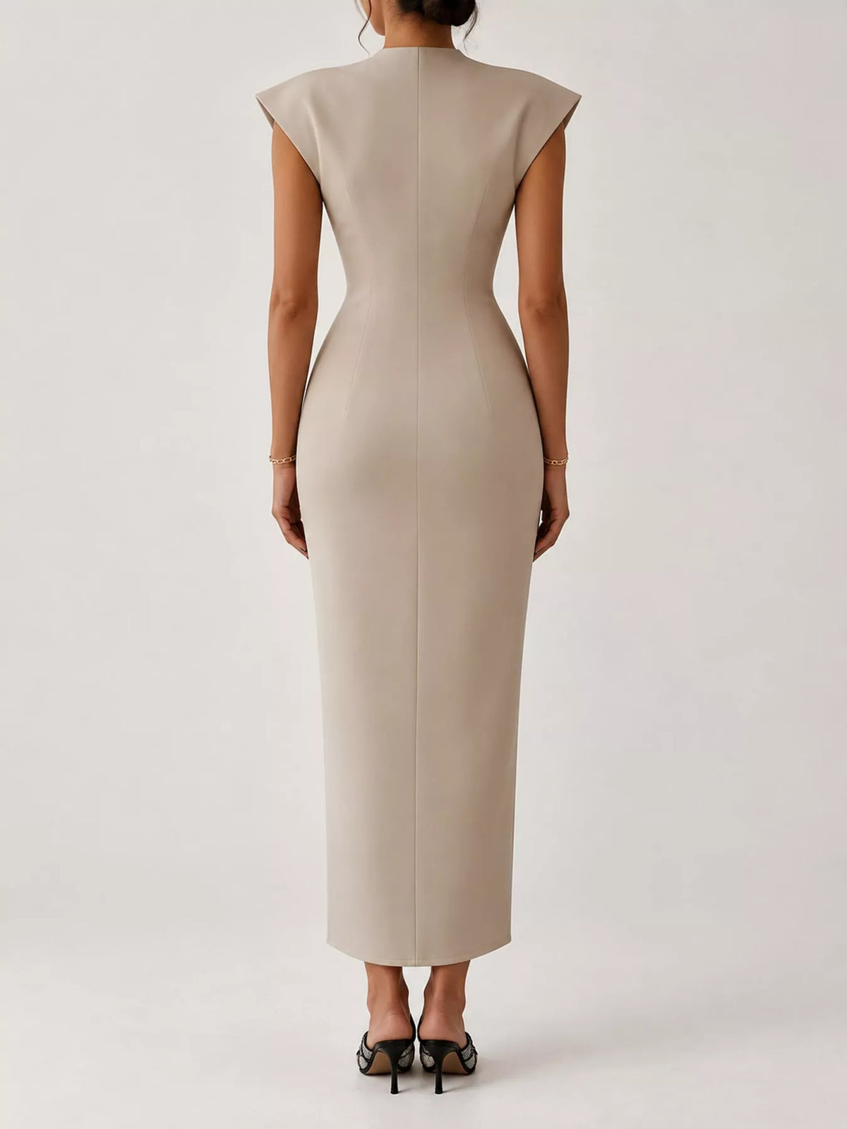Slit Sleeveless Bodycon Midi Dress