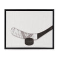 Sylvie Horizontal Hockey Stick And Puck Portrait Framed Canvas, Black 18x24