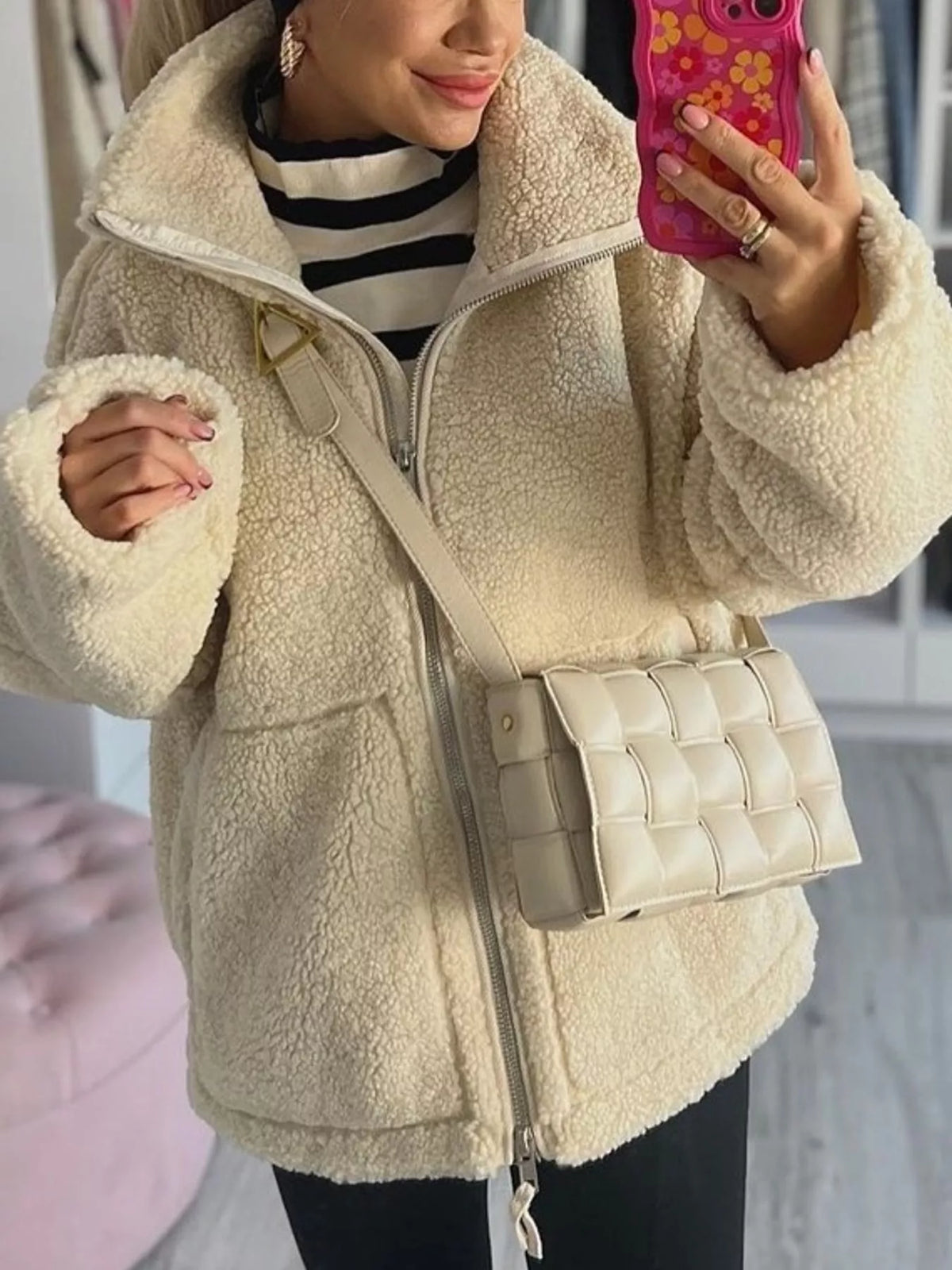 Sherpa Zip-Up Outerwear