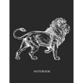 Lion Notebook: Hand Writing Notebook - Large (8.5 x 11 inches) - 110 Numbered Pages - Black Softcover - Paperback