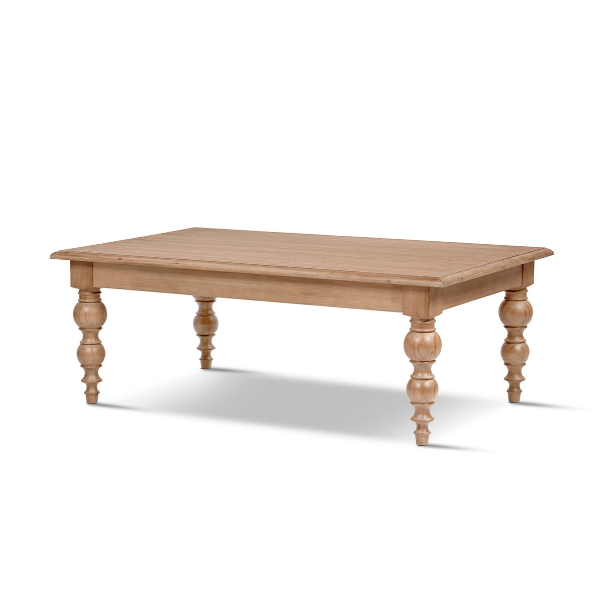 Rosalie 50" Reclaimed Pine Solid Wood Coffee Table with Sculptural Legs - Medium Brown