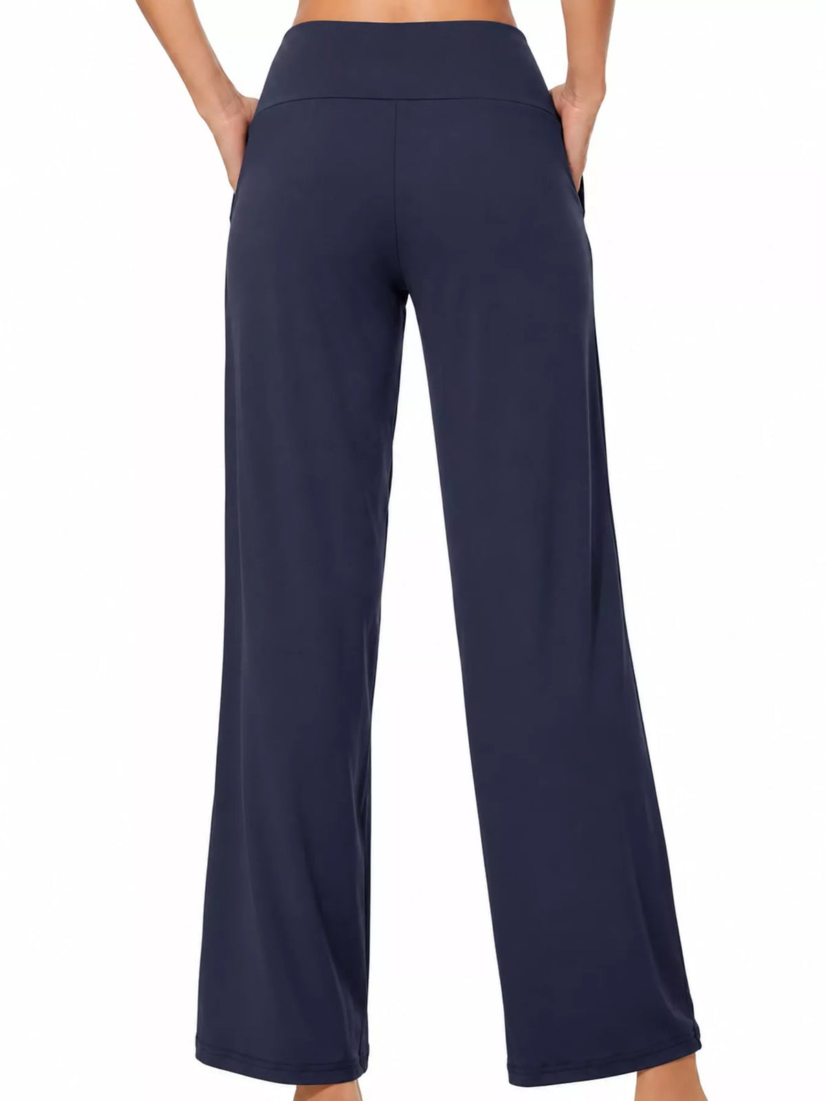 High-Waisted Wide-Leg Lounge Bottoms with Pockets