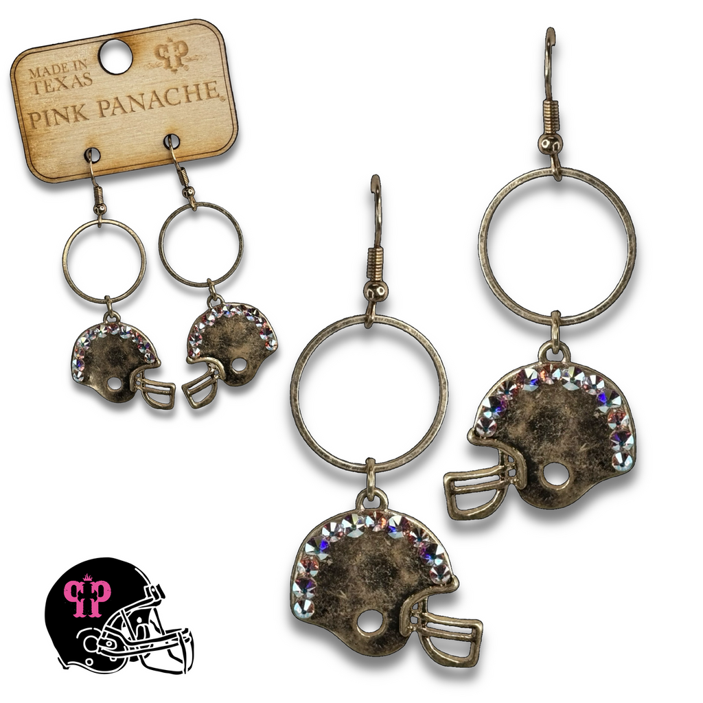 Football helmet Game Day earring with crystals from Swarovski®- LC