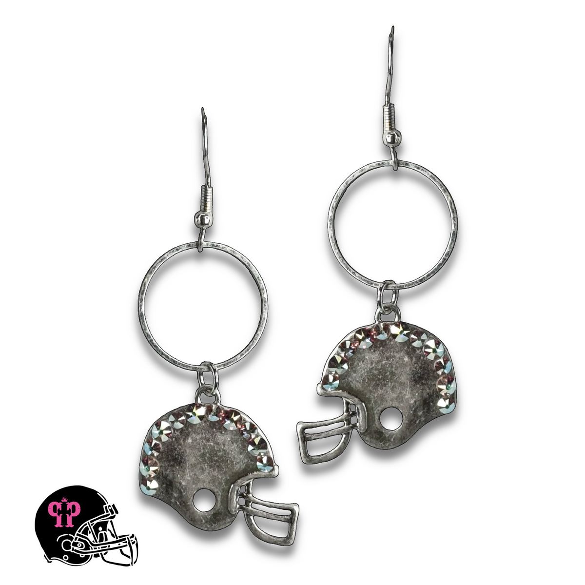 Football helmet Game Day earring with crystals from Swarovski®- LC