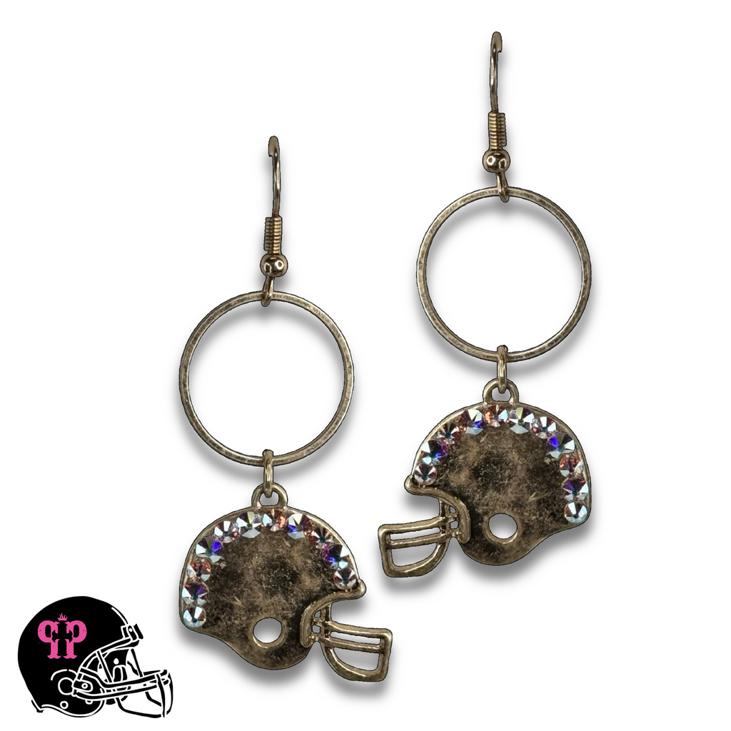 Football helmet Game Day earring with crystals from Swarovski®- LC