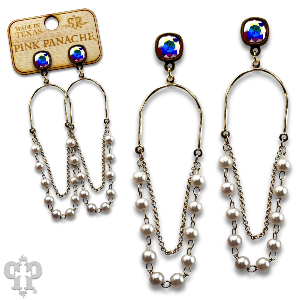 Pearl swing earring with crystals from Swarovski®- LC