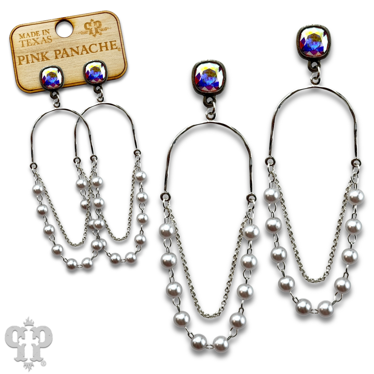 Pearl swing earring with crystals from Swarovski®- LC