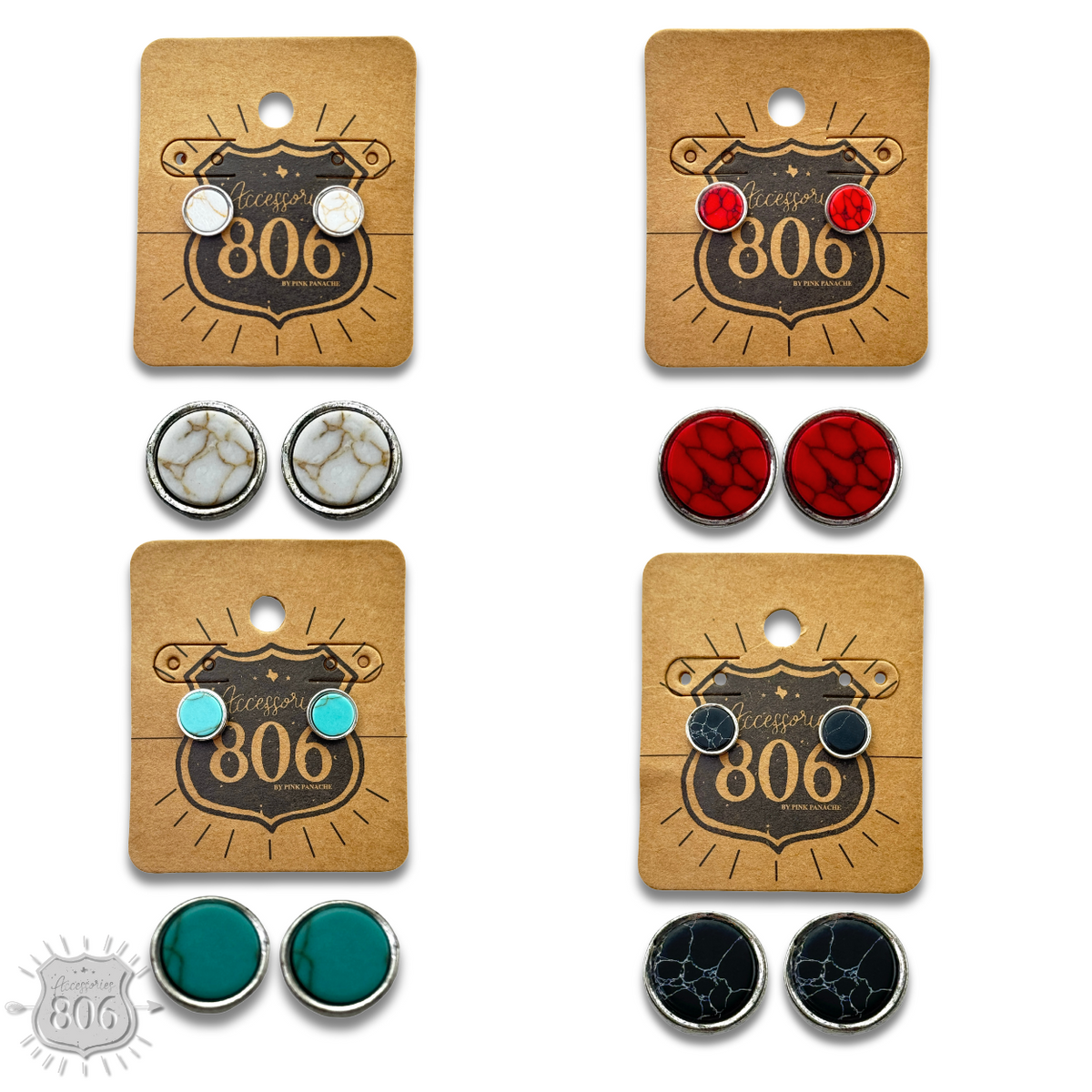 Round stone post earring Last Call