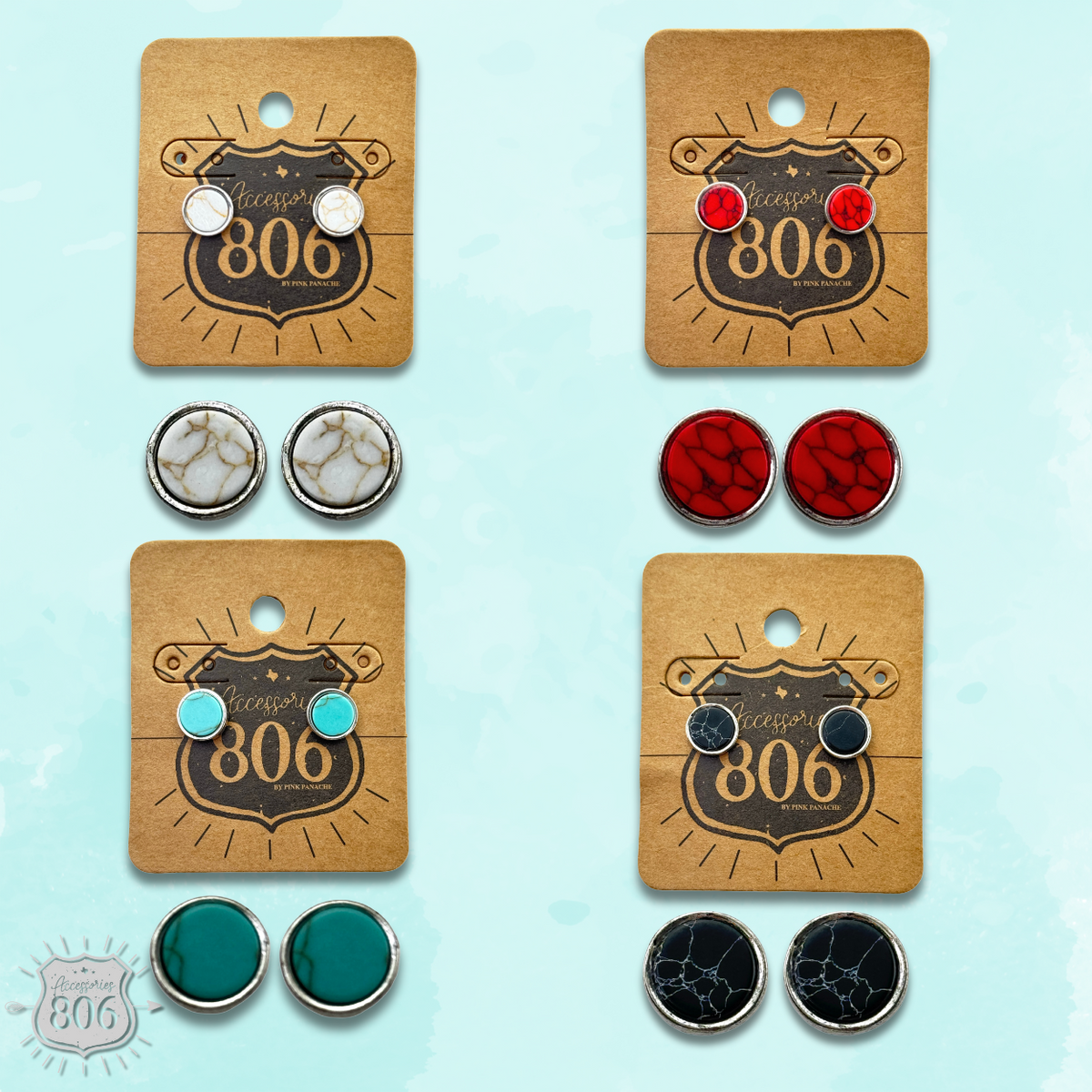 Round stone post earring Last Call