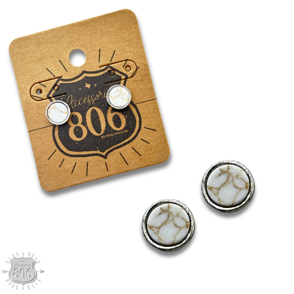 Round stone post earring Last Call