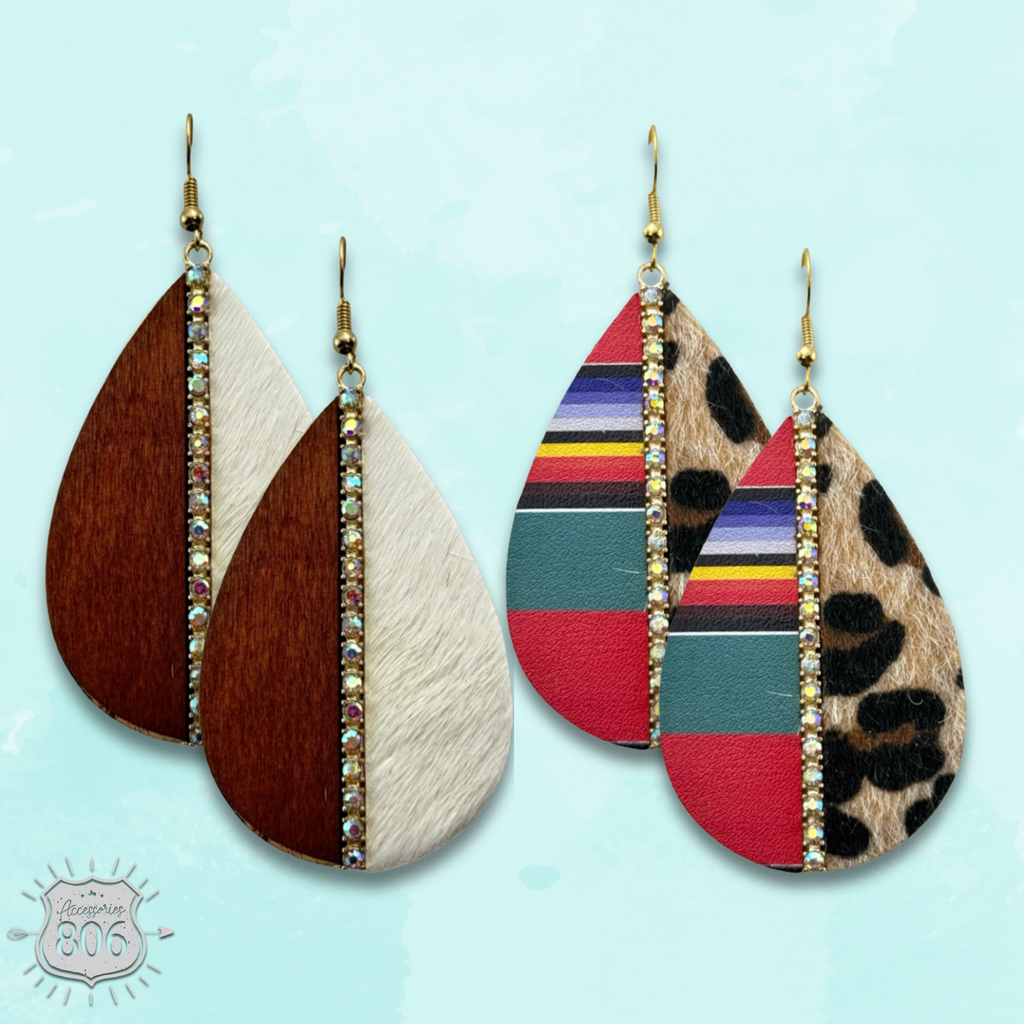 Mixed media teardrop earring last call