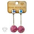 Glitter mesh bead and chain dangle earring with crystals from Swarovski®- LC