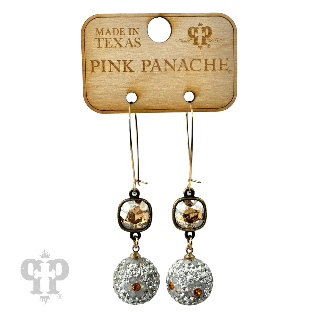 Crystal mesh floral pattern dangle earring with crystals from Swarovski®- LC