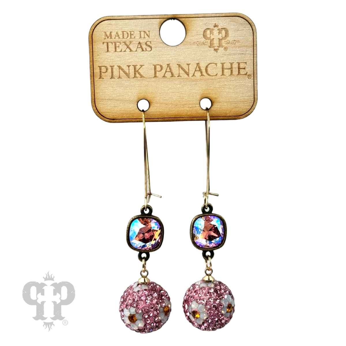 Crystal mesh floral pattern dangle earring with crystals from Swarovski®- LC