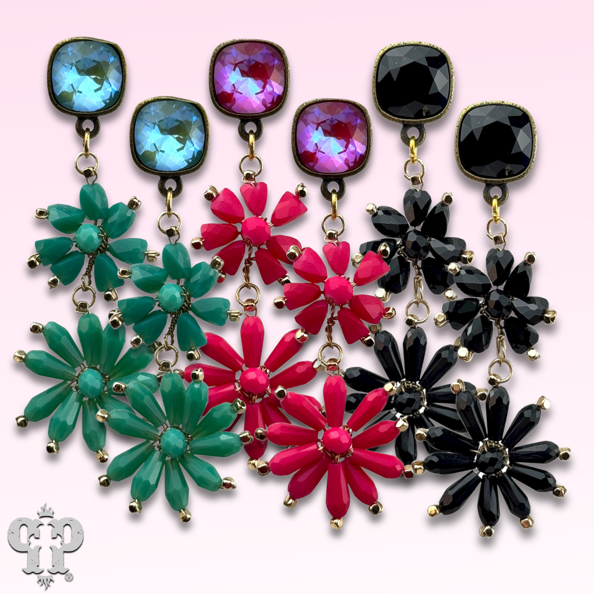 Flower bead and Austrian with crystals from Swarovski®- LC