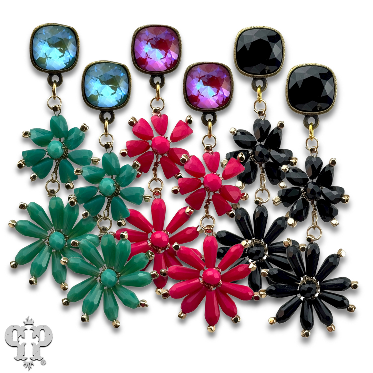 Flower bead and Austrian with crystals from Swarovski®- LC