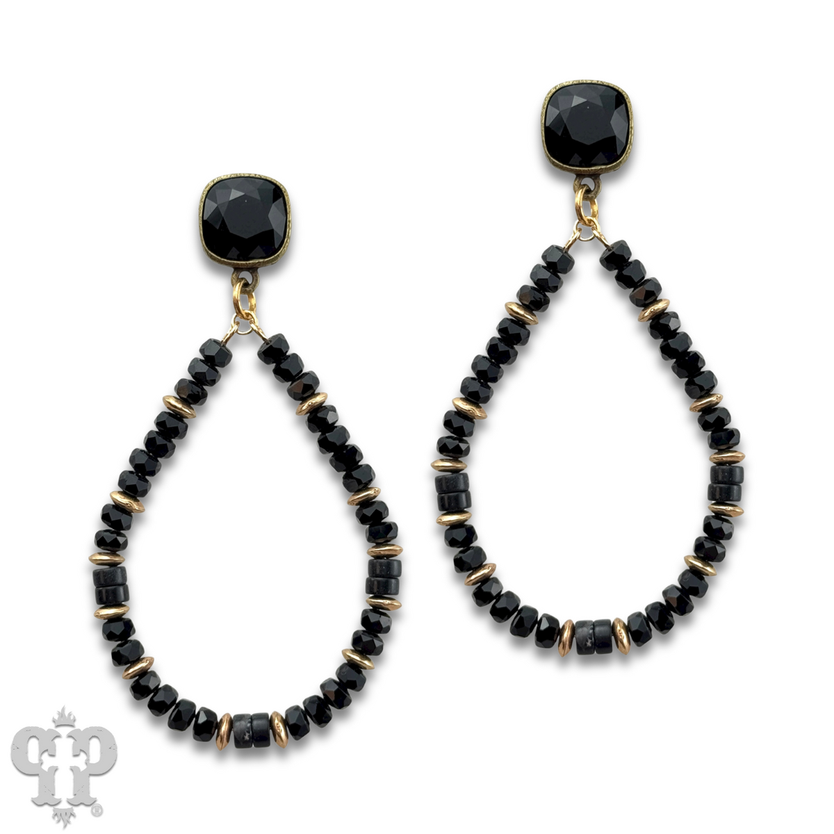 Beaded teardrop with crystals from Swarovski®- LC