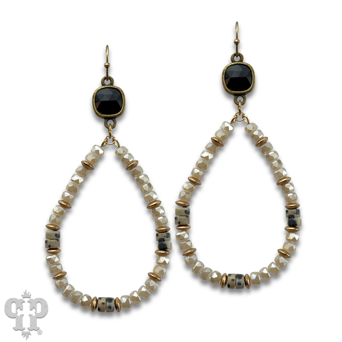 Beaded teardrop with crystals from Swarovski®- LC