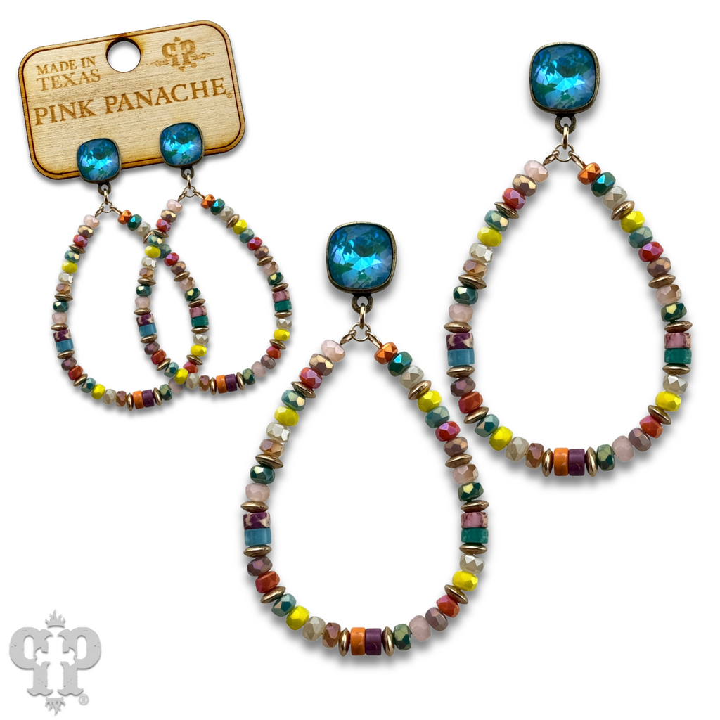 Beaded teardrop with crystals from Swarovski®- LC