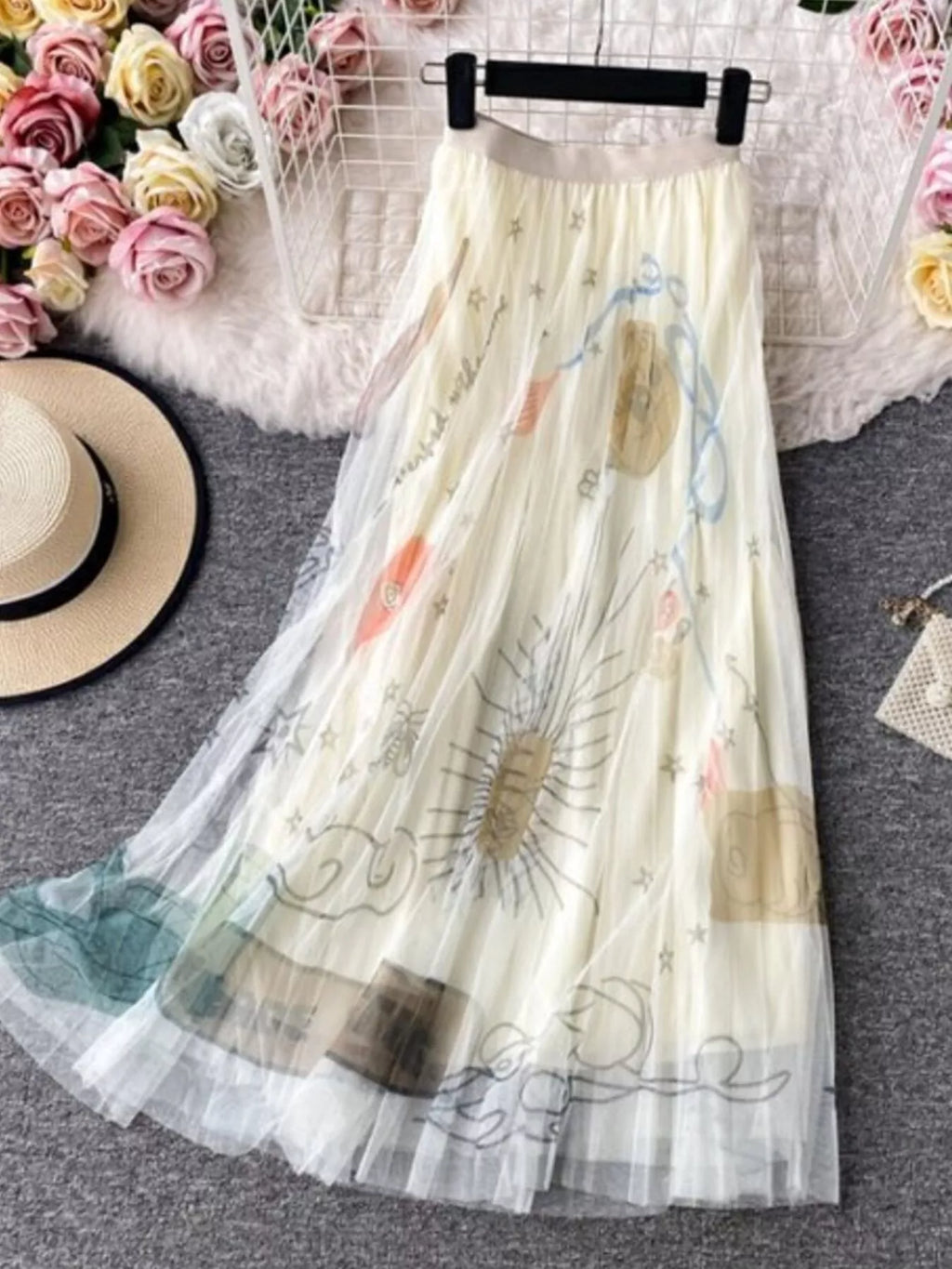 Printed Tulle Skirt