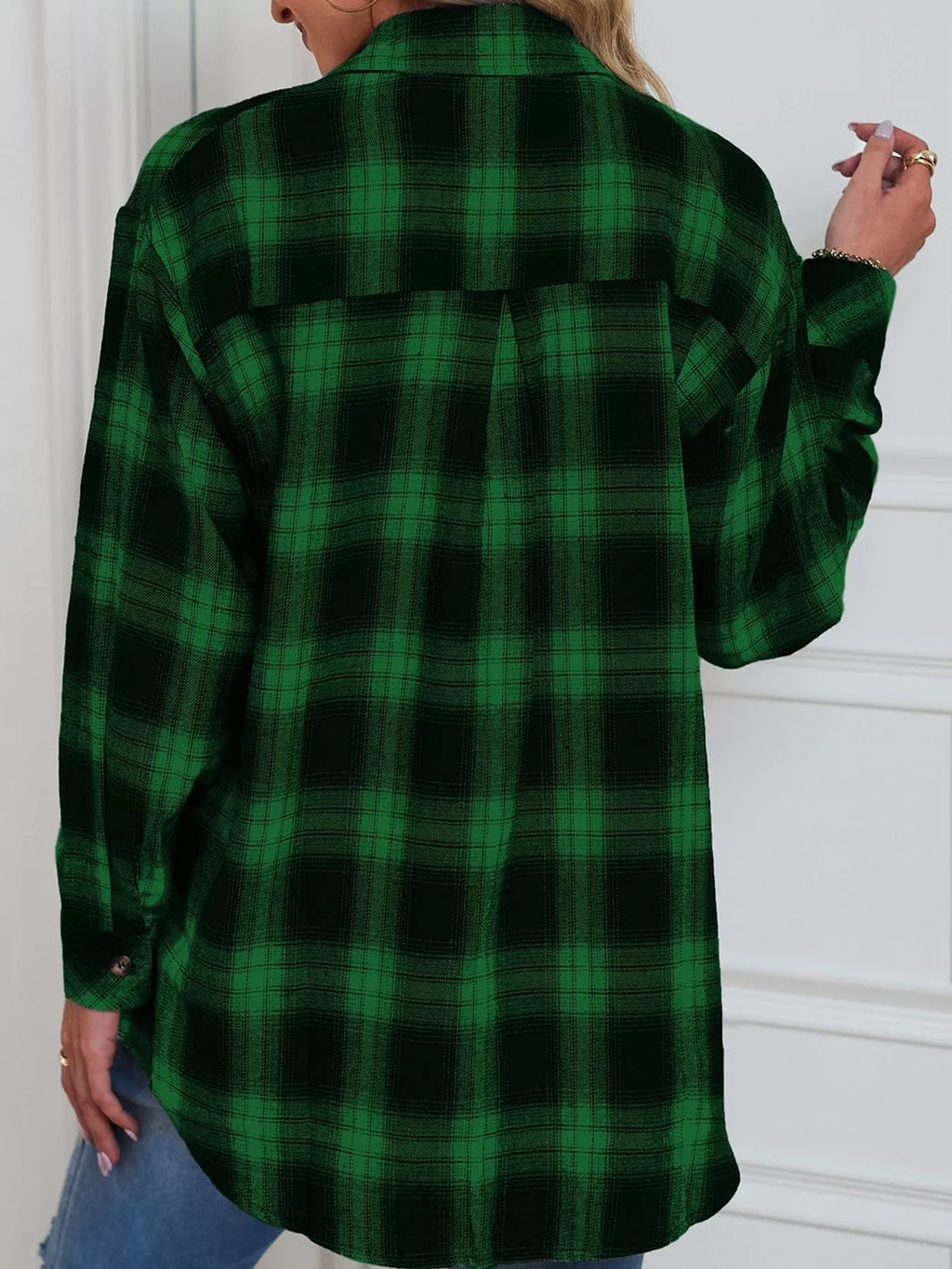 Plaid Button-Down Oversized Shirt