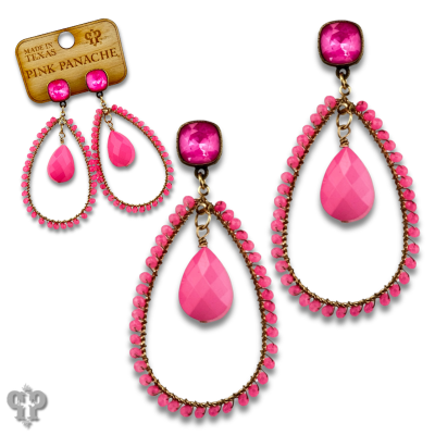 Faceted bead teardrop charm earring with crystals from Swarovski®